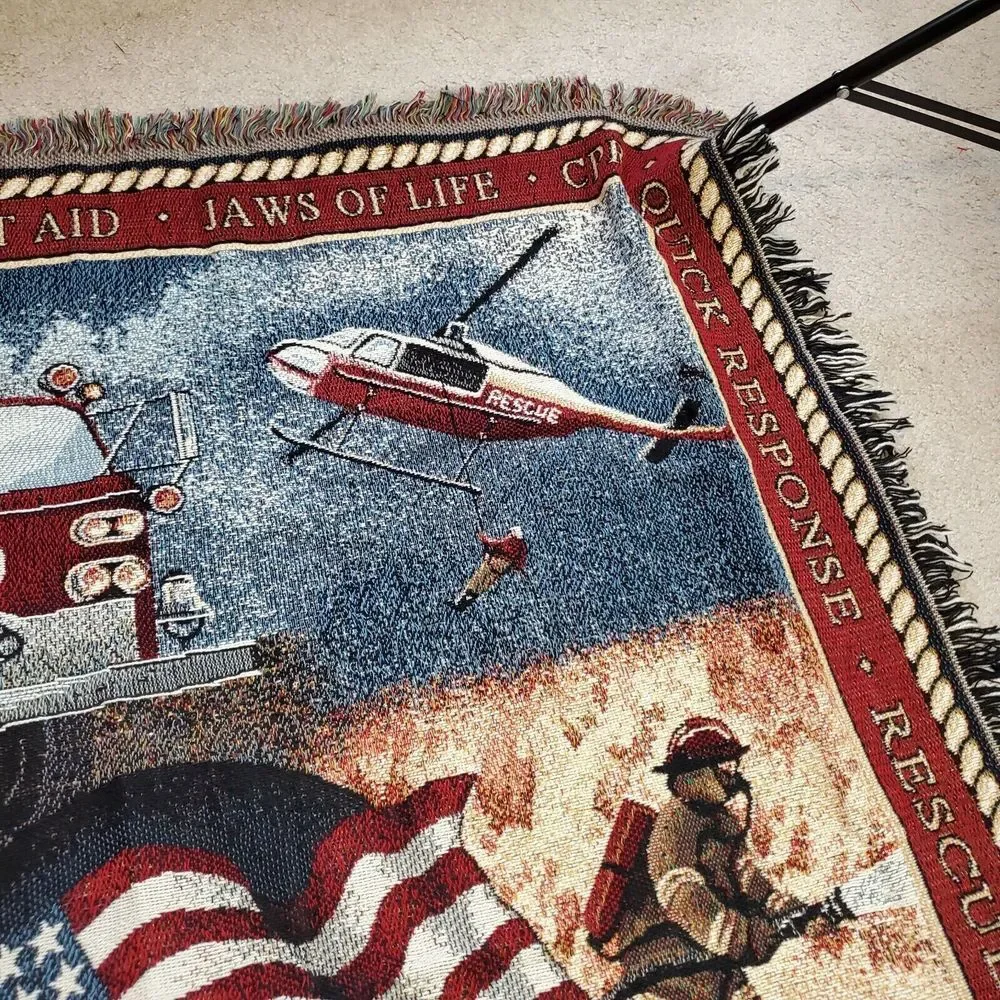 Mohawk‎ Home Firefighter Tapestry Throw Blanket 63